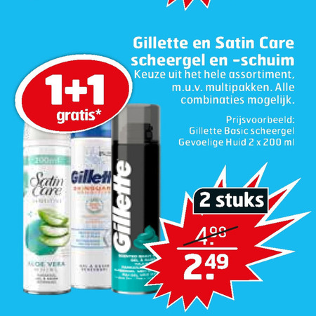 Gillette Satin Care   scheergel, scheerschuim folder aanbieding bij  Trekpleister - details