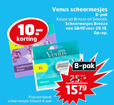 Gillette Venus   dames scheermesje folder aanbieding bij  Trekpleister - details