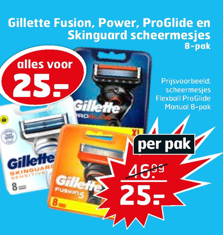 Gillette   scheermesjes folder aanbieding bij  Trekpleister - details