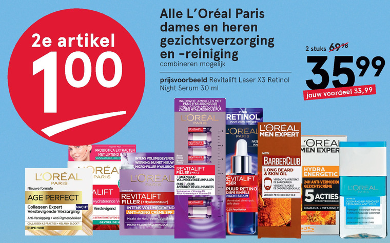 L Oreal   heren gezichtsverzorging, dagcreme folder aanbieding bij  Etos - details