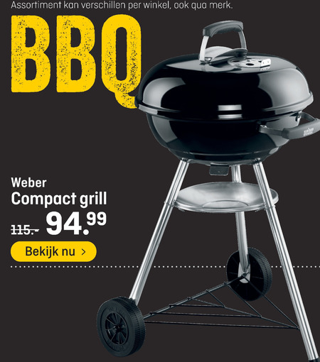 Weber   houtskool barbecue folder aanbieding bij  Hubo - details