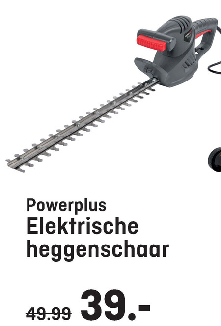 powerplus   heggenschaar folder aanbieding bij  Hubo - details