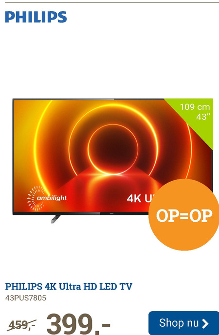 Philips   4k ultrahd televisies folder aanbieding bij  BCC - details