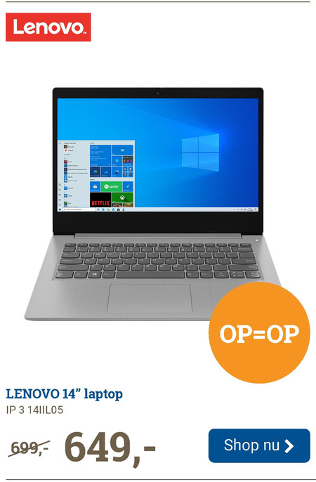 Lenovo   notebook folder aanbieding bij  BCC - details