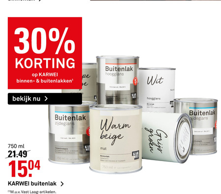 Karwei Huismerk   buitenlak, lak folder aanbieding bij  Karwei - details