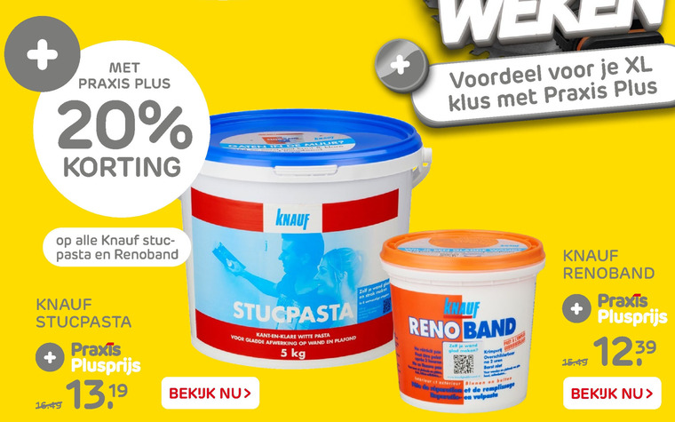 Knauf   stucpasta folder aanbieding bij  Praxis - details