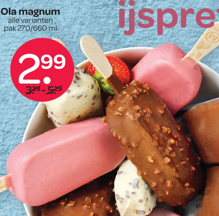 Magnum   ijslollies folder aanbieding bij  Spar - details