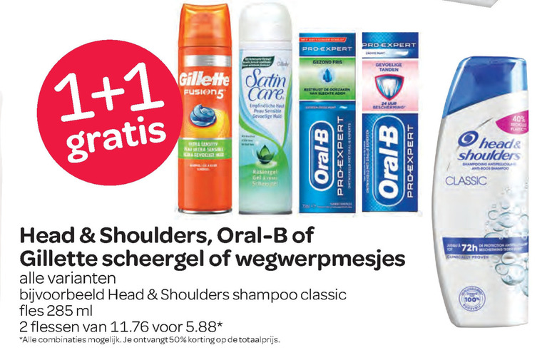 Gillette   shampoo, tandpasta folder aanbieding bij  Spar - details