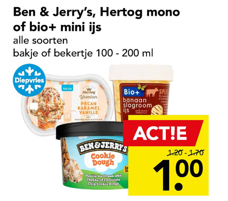 Ben and Jerrys   ijsbekers folder aanbieding bij  Deen - details