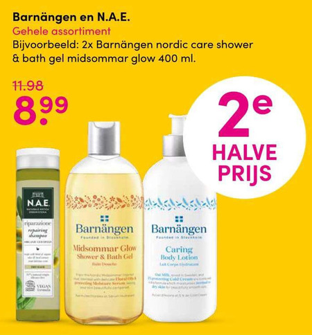 N.A.E.   douchegel, bodylotion folder aanbieding bij  DA - details