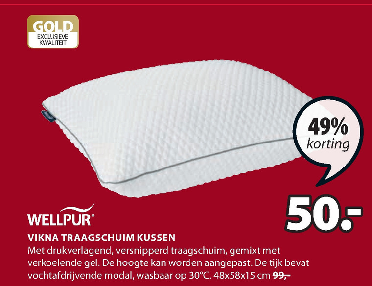 Wellpur   hoofdkussen folder aanbieding bij  Jysk - details