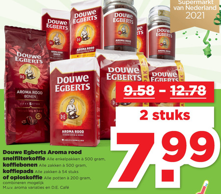 Douwe Egberts   koffiebonen, koffiepad folder aanbieding bij  Plus - details