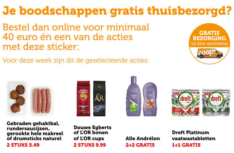 Douwe Egberts   koffiebonen folder aanbieding bij  Coop - details