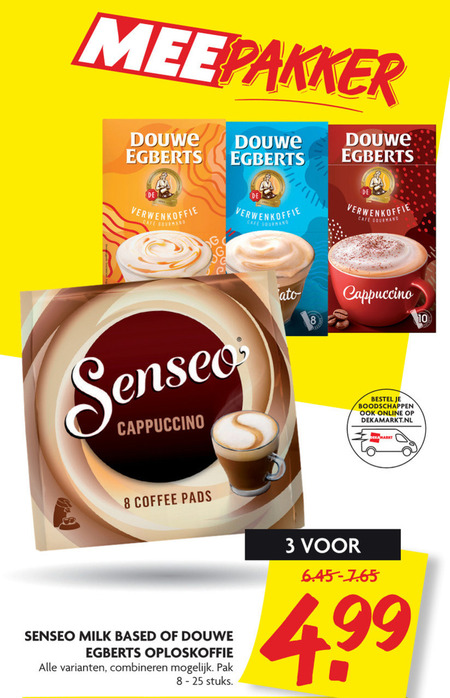 Douwe Egberts Senseo   oploskoffie, koffiepad folder aanbieding bij  Dekamarkt - details