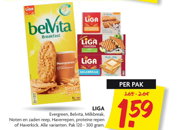 Liga   fruitbiscuit, melkbiscuit folder aanbieding bij  Dekamarkt - details