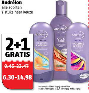 Andrelon   shampoo, conditioner folder aanbieding bij  Poiesz - details