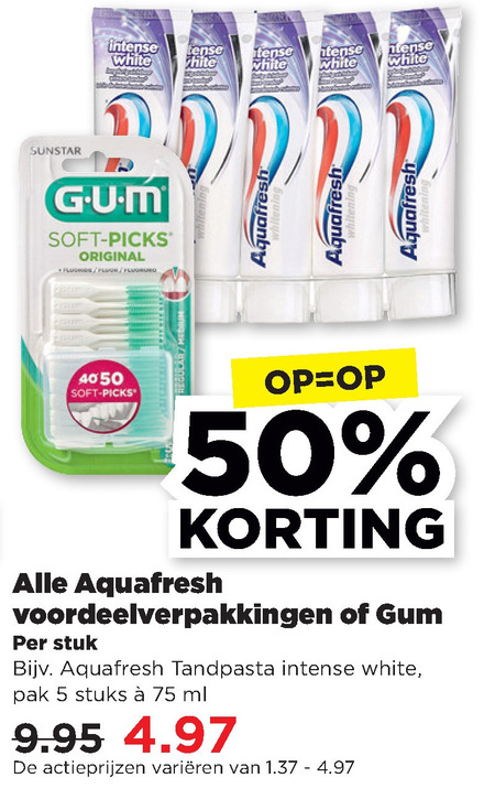 Aquafresh   tandpasta, interdentale ragers folder aanbieding bij  Plus - details