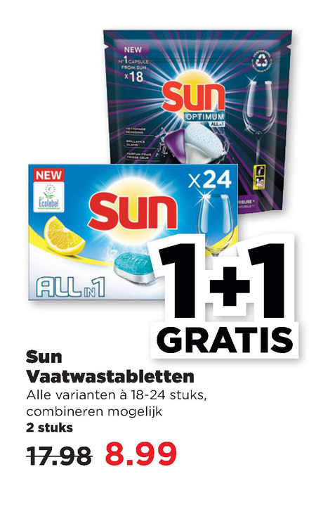 Sun   vaatwasmiddel folder aanbieding bij  Plus - details