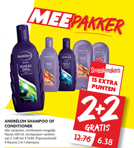 Andrelon   shampoo, conditioner folder aanbieding bij  Dekamarkt - details