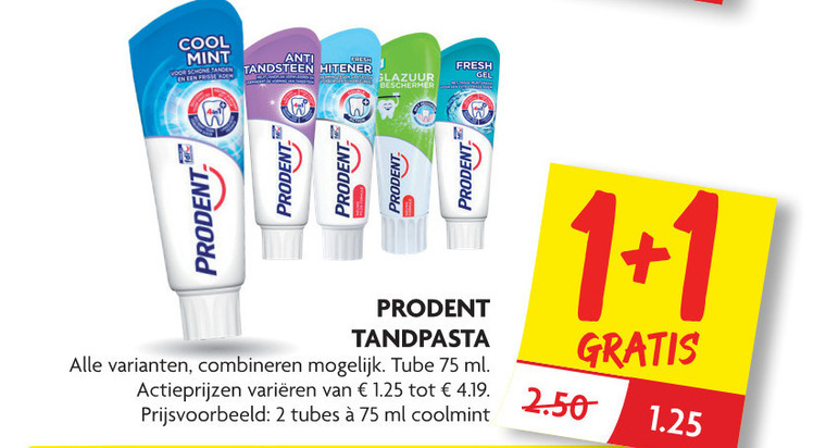 Prodent   tandpasta folder aanbieding bij  Dekamarkt - details