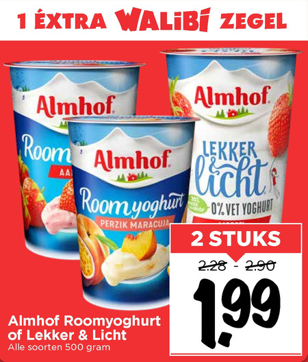 Almhof   vruchtenyoghurt, yoghurt folder aanbieding bij  Vomar - details