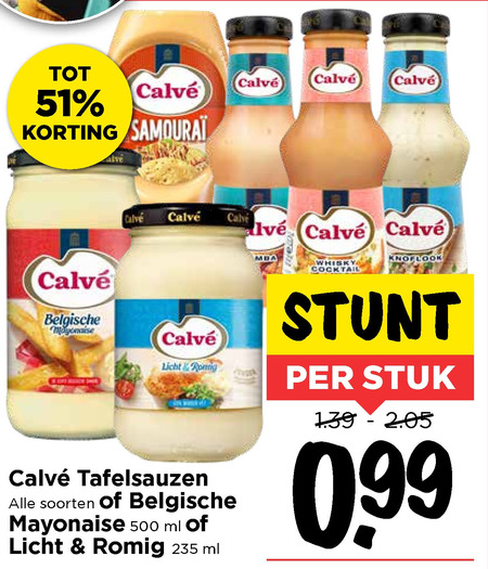 Calve   mayonaise, snacksaus folder aanbieding bij  Vomar - details