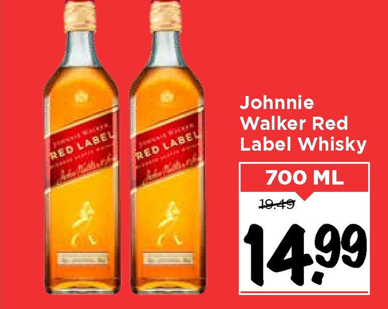 Johnnie Walker   whisky folder aanbieding bij  Vomar - details