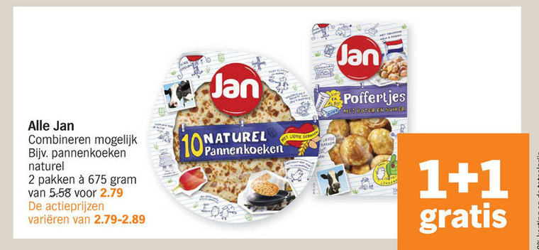 Jan   pannenkoek, poffertjes folder aanbieding bij  Albert Heijn - details