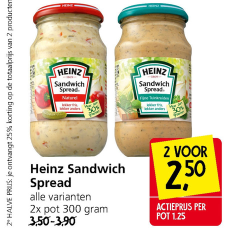 Heinz   sandwich spread folder aanbieding bij  Jan Linders - details