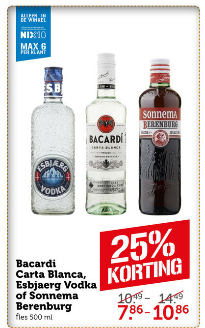 Bacardi   berenburg, rum folder aanbieding bij  Coop - details