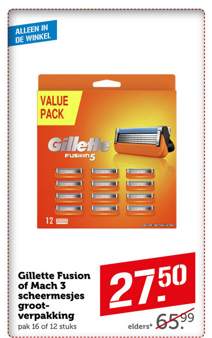 Gillette   scheermesjes folder aanbieding bij  Coop - details