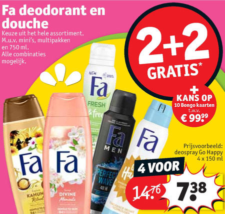 Fa   deodorant, douchegel folder aanbieding bij  Kruidvat - details