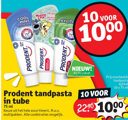 Prodent   tandpasta folder aanbieding bij  Kruidvat - details