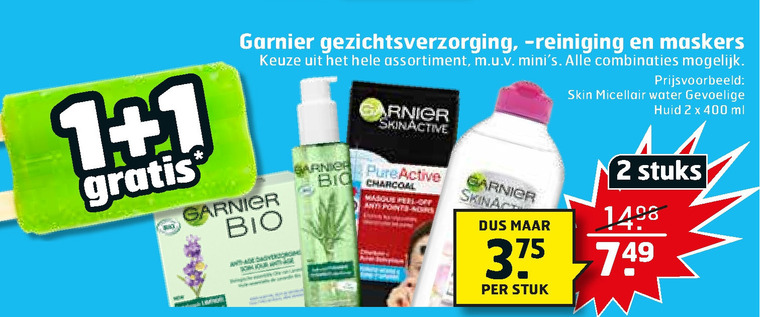 Garnier Skin Active   gezichtsmasker, nachtcreme folder aanbieding bij  Trekpleister - details