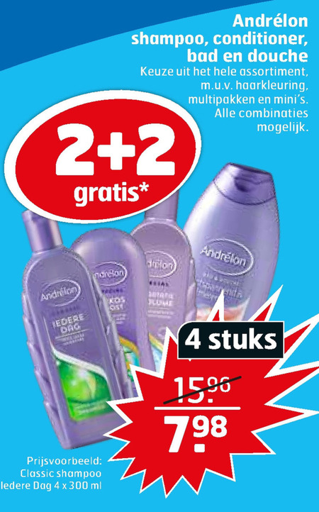 Andrelon   douchegel, conditioner folder aanbieding bij  Trekpleister - details