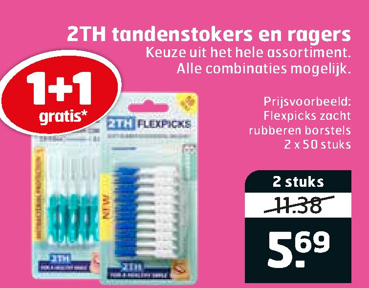 2TH   interdentale ragers, tandenstokers folder aanbieding bij  Trekpleister - details