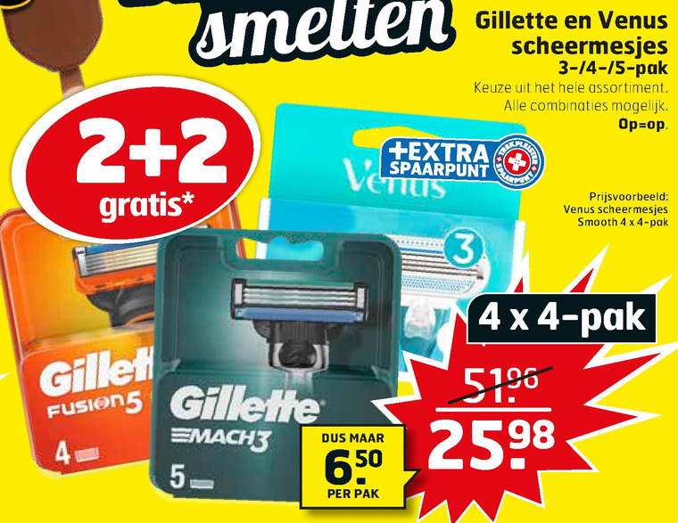 Gillette Venus   scheermesjes folder aanbieding bij  Trekpleister - details