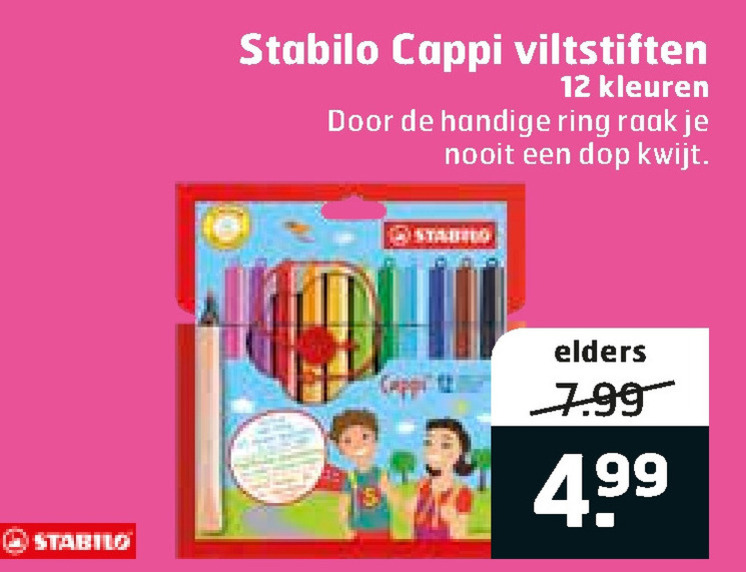 Stabilo   viltstiften folder aanbieding bij  Trekpleister - details