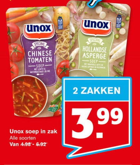 Unox   soep folder aanbieding bij  Hoogvliet - details