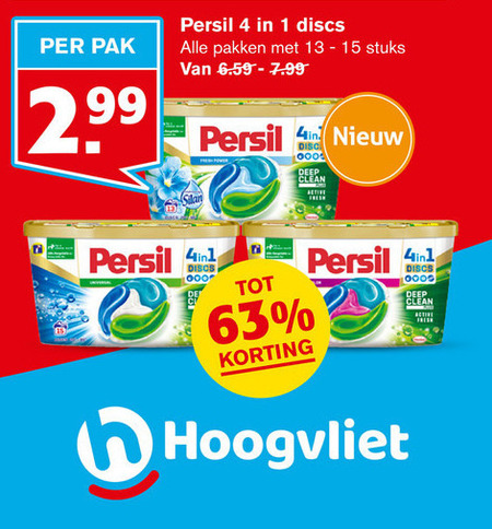 Persil   wasmiddel folder aanbieding bij  Hoogvliet - details