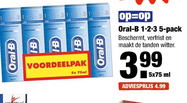 Oral-B   tandpasta folder aanbieding bij  Aldi - details