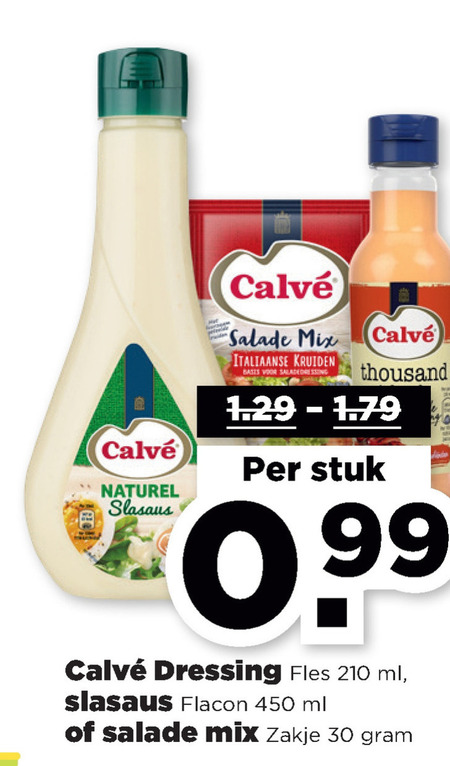 Calve   dressing, slasaus folder aanbieding bij  Plus - details