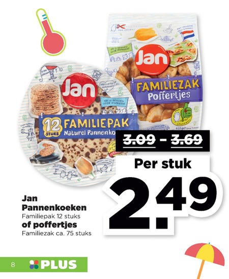 Jan   poffertjes, pannenkoek folder aanbieding bij  Plus - details