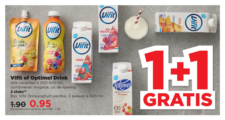 Vifit   drinkyoghurt folder aanbieding bij  Plus - details