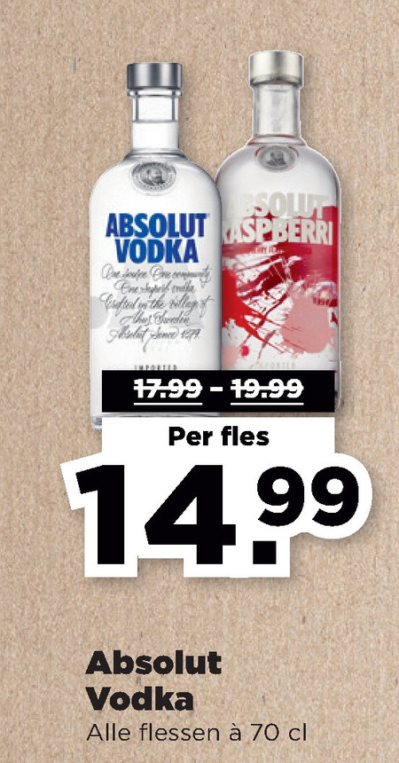 Absolut   wodka folder aanbieding bij  Plus - details