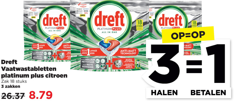 Dreft   vaatwasmiddel folder aanbieding bij  Plus - details