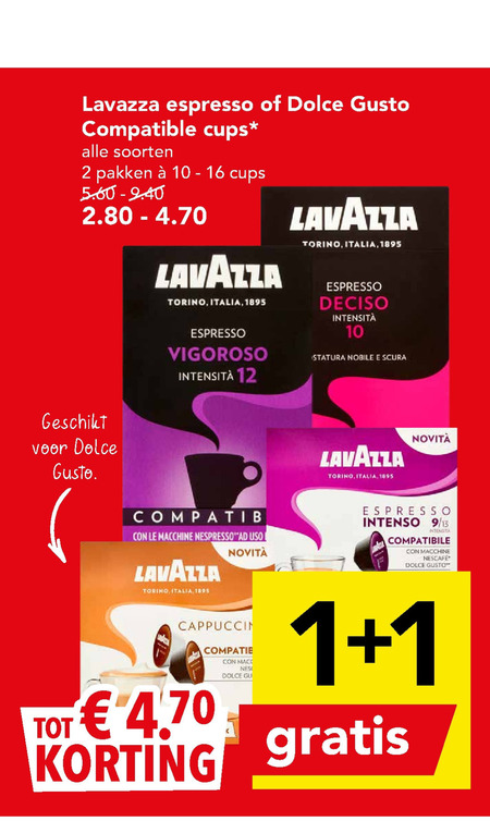 Lavazza   dolce gusto capsules folder aanbieding bij  Deen - details