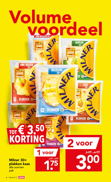 Milner   kaasplakken folder aanbieding bij  Deen - details