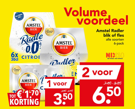 Amstel   radler bier folder aanbieding bij  Deen - details