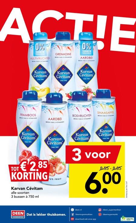 Karvan Cevitam   limonadesiroop folder aanbieding bij  Deen - details